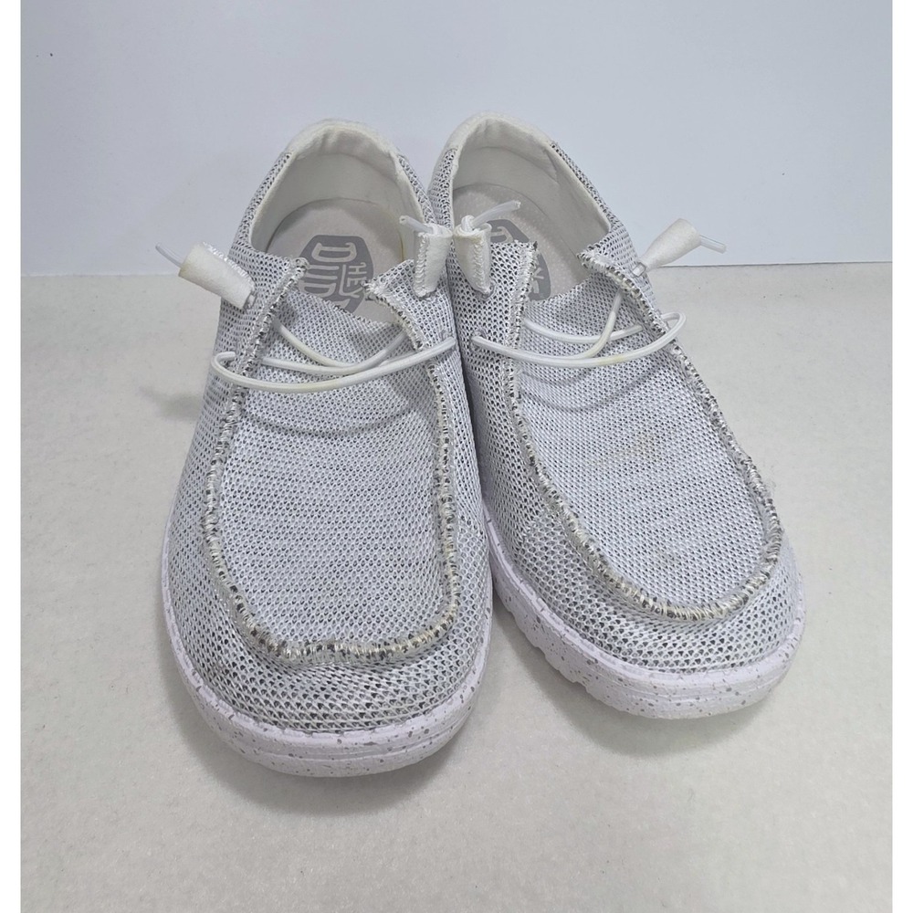 Hey Dude Women's Wendy Sox Stone White Sneakers Shoes Size 9 Comfort Slip On - Picture 5 of 10